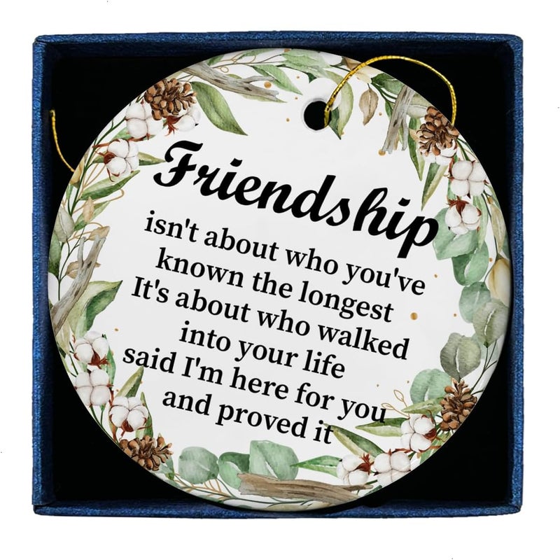 ZOSAN Gifts for Friends, Friendship Christmas Ceramic Ornament, Unique Friendship Gifts for Women Men, Friends Ornament - Image 1